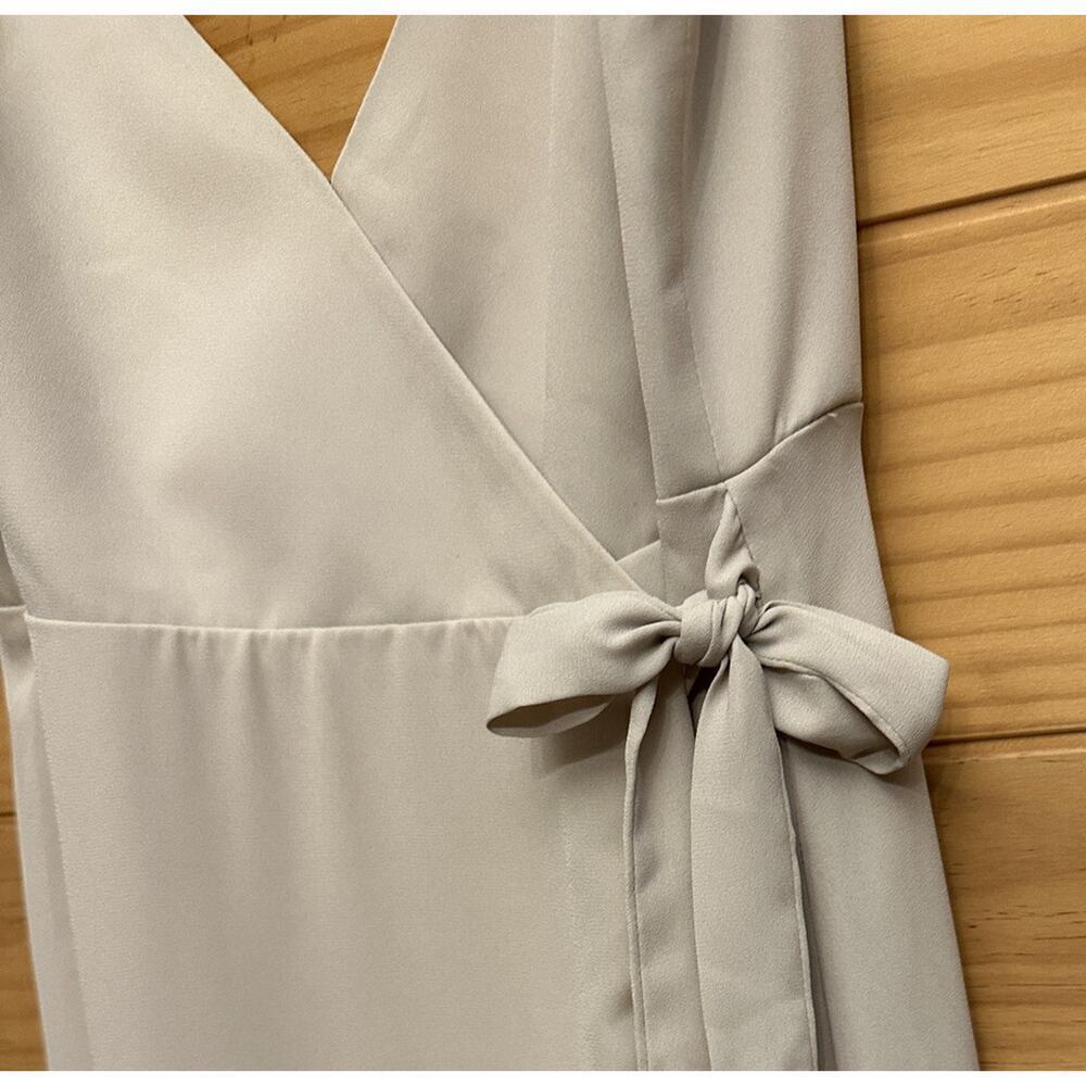 SHOW ME YOUR MUMU Dress Womens Large Mariah Wrap Dress Beige Hi-low - Picture 5 of 12